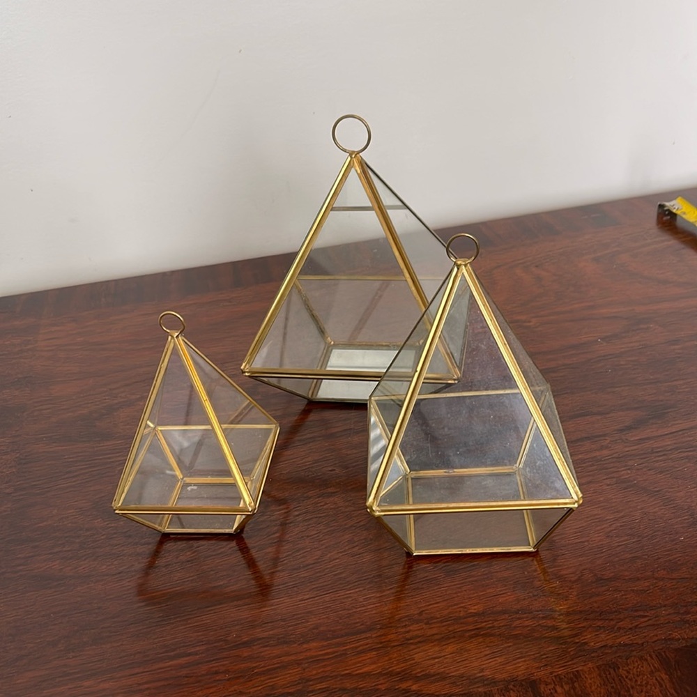 Brass/Glass/Mirror Terrariums